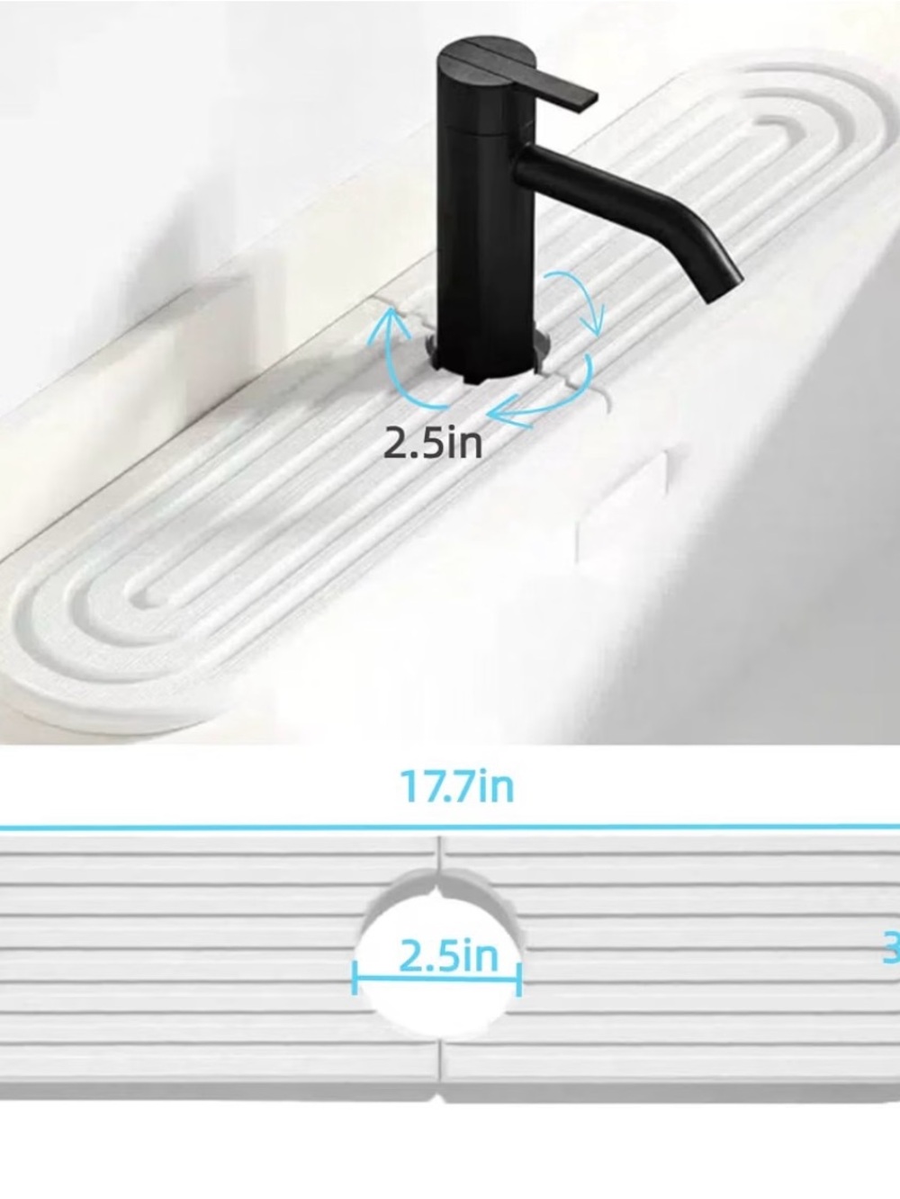 Faucet Mat for Kitchen Sink,Stone Drying Mat for Kitchen Counter (G182)